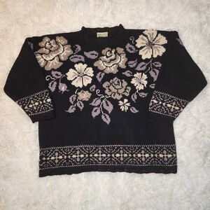 Vintage Laura Ashley Wool Floral Sweater